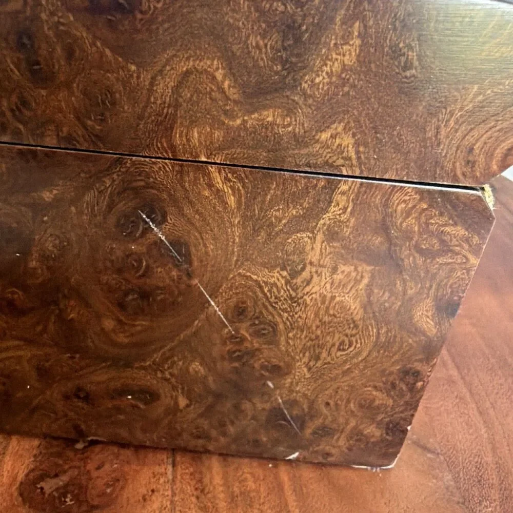 Vtg Floral Tapestry Jewelry Chest Box Stone & Thomas 80’s Velvet Lined Italy